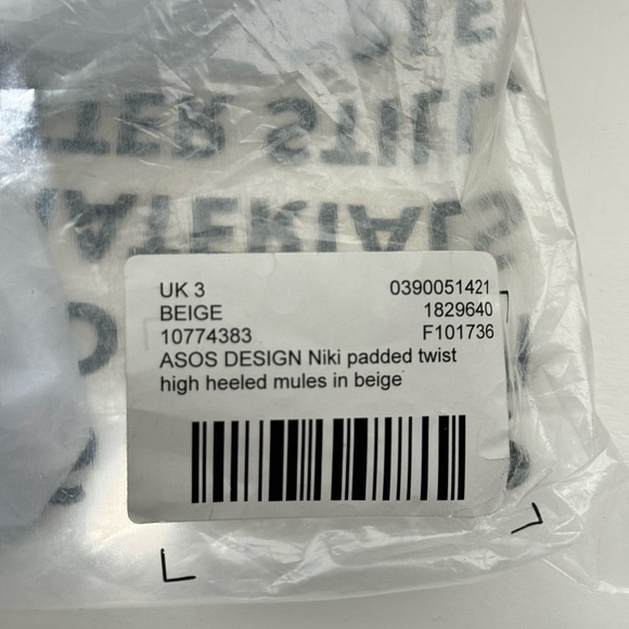 ASOS DESIGN Niki Padded‎ Twist High Heeled Leather Mules Womens 5 NWT - Picture 3 of 8